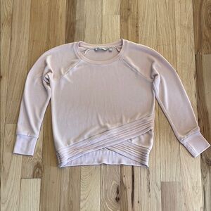 Athleta Pink Asymmetrical Ribbed Long Sleeve Hoodie - XS